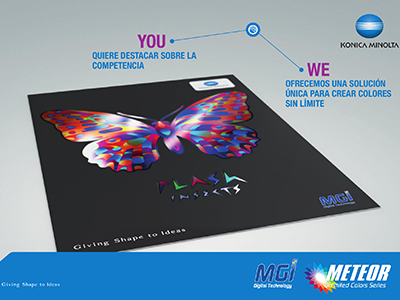 Foto Konica Minolta presenta MGI METEOR Unlimited Colors.